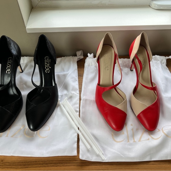 Elizee Italian Leather Shoes. Size 40 EU / 9 US – Brand New in Box.Crimson/beige - Picture 9 of 13